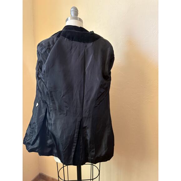 Vintage Prestige Boston Black Velvet Blazer Jacket Women’s M Classic 3-Button - Picture 5 of 5
